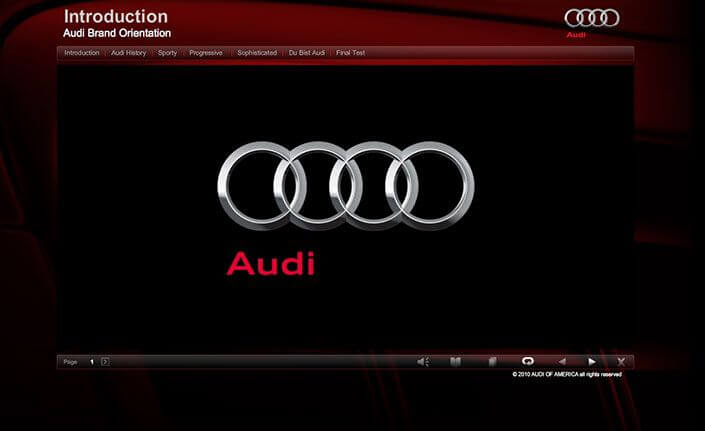 Audi interactive elearning module – Online training