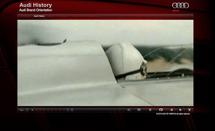 Audi interactive elearning module Audi interactive elearning module – Audi Brand Orientation page