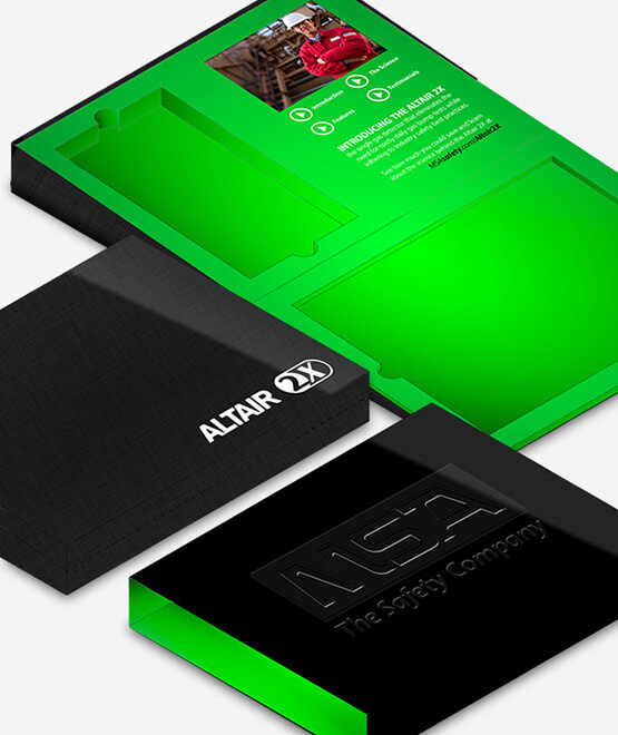 MSA Altair 2x - packaging with video screen and player built in MSA Altair 2x - packaging with video screen and player built in