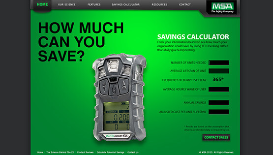 MSA Altair 2x - Savings calculator micro site