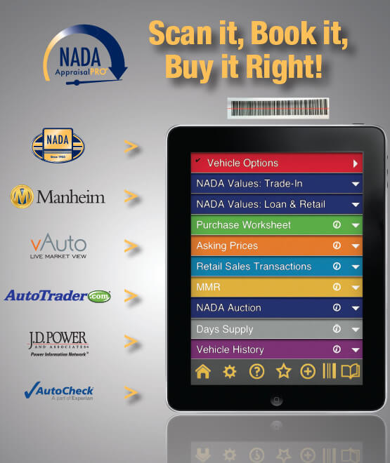 NADA Used Car Guide - Vin Scanner NADA Used Car Guide - Ad for “Appraisal Pro” app VIN scanner
