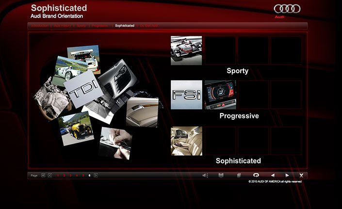 Audi interactive elearning module Audi interactive elearning module – Sophisticated Page
