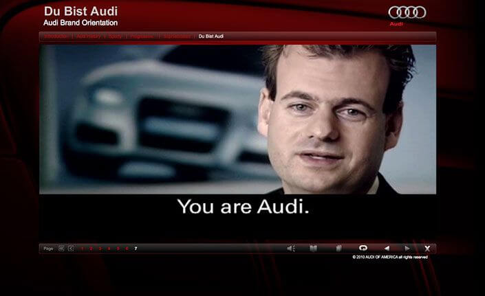 Audi interactive elearning module Audi interactive elearning module – Du Bist Audi
