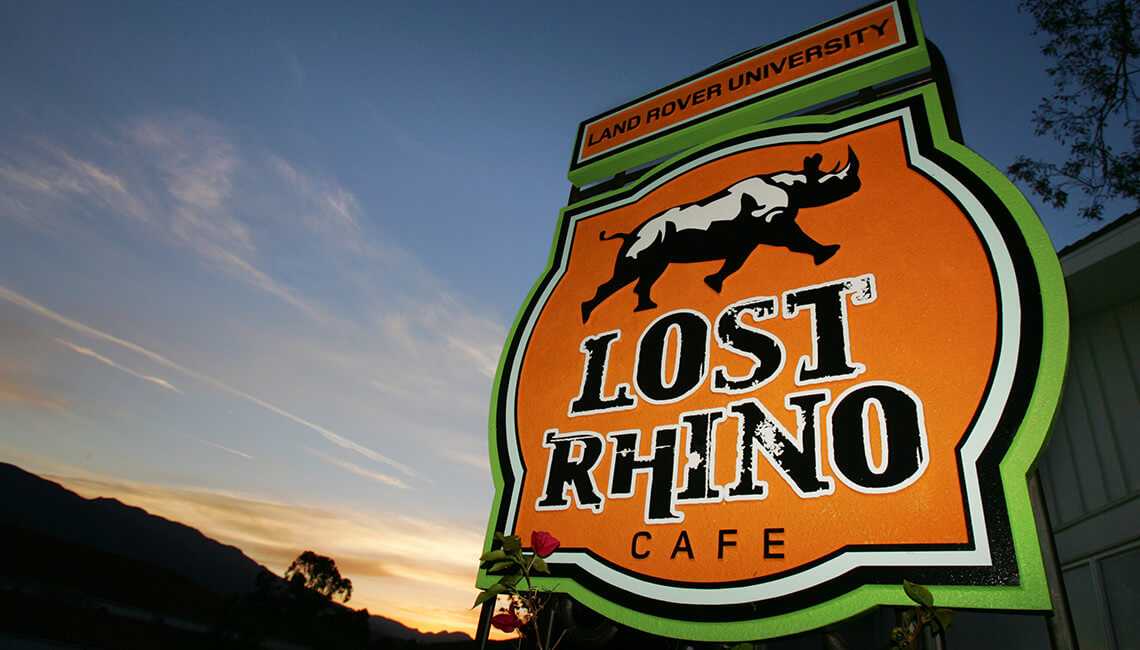 Land Rover - Lost Rhino Signage Land Rover - Lost Rhino café Signage