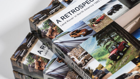 Land Rover Retrospective - a Hard bound printed publication “Land Rover Retrospective” – a Hard bound printed publication, graphic design, copywriting, publication layout, printing