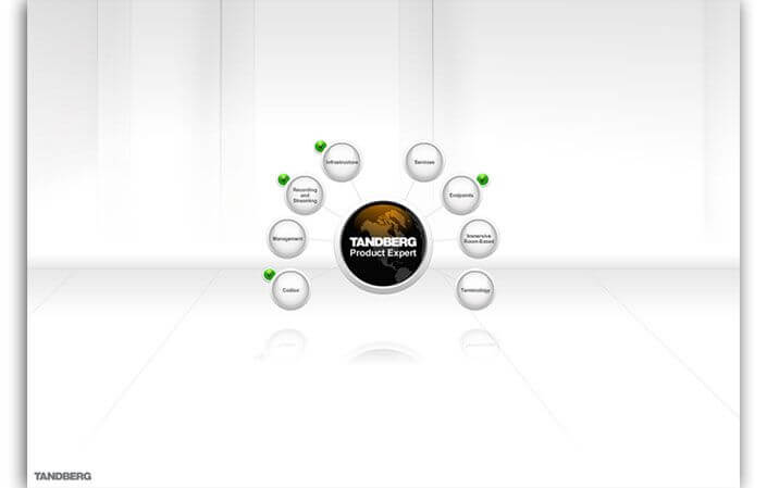 Tandberg University – eLearning Online Training menu