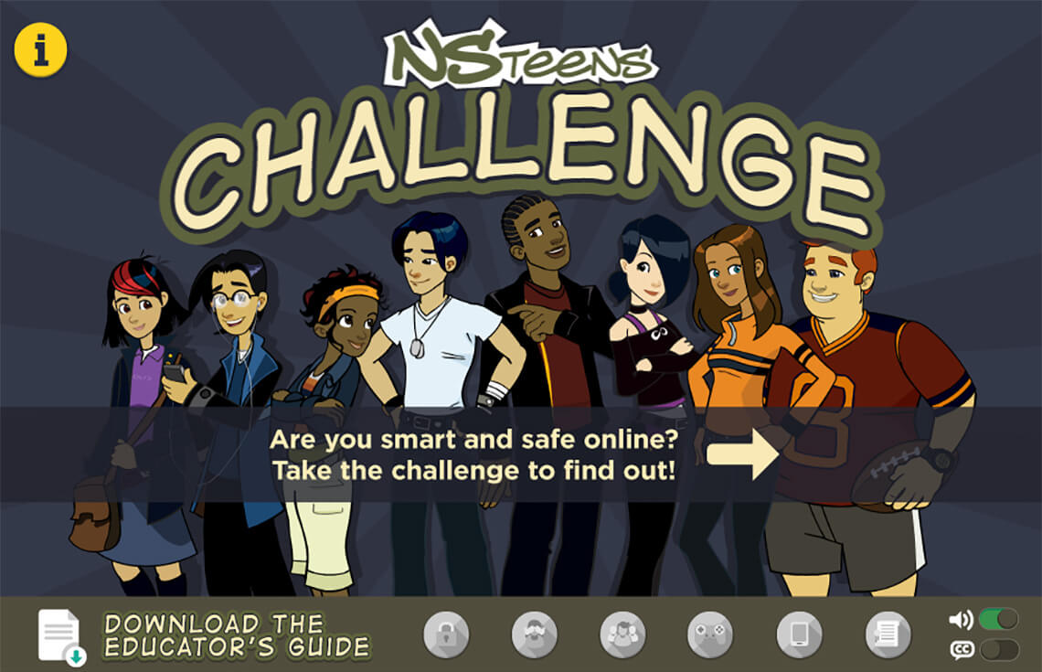 NS Teens Challenge Online Educational Game - Home screenshot