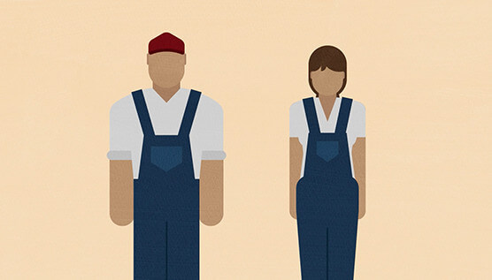 Still image of man and woman farmers from NCIS Animated Video