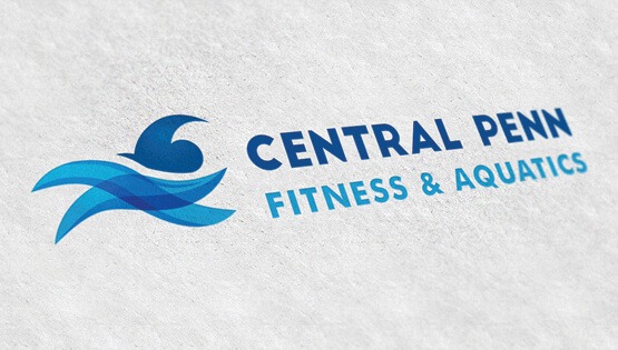 Central Penn Fitness Center Logo Design on a marble background