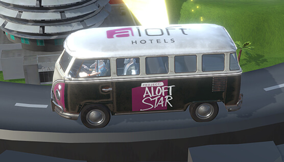 Aloft Star van from Mariott Augmented Reality App