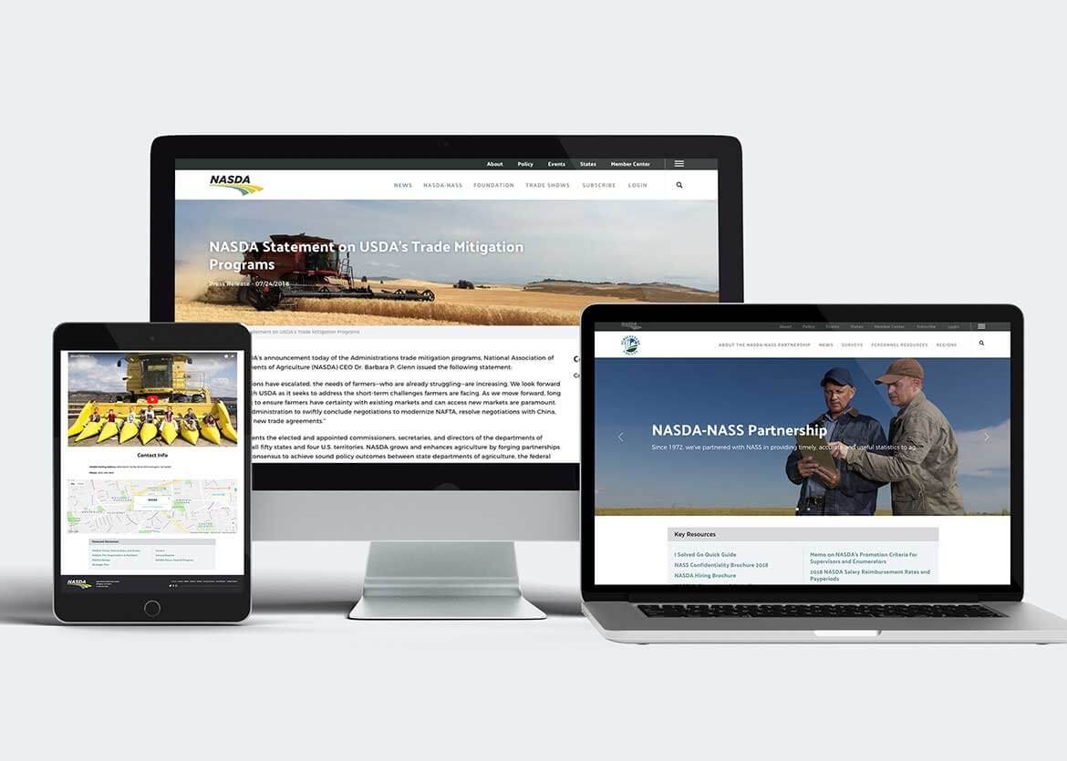NASDA responsive website shown on multiple devices