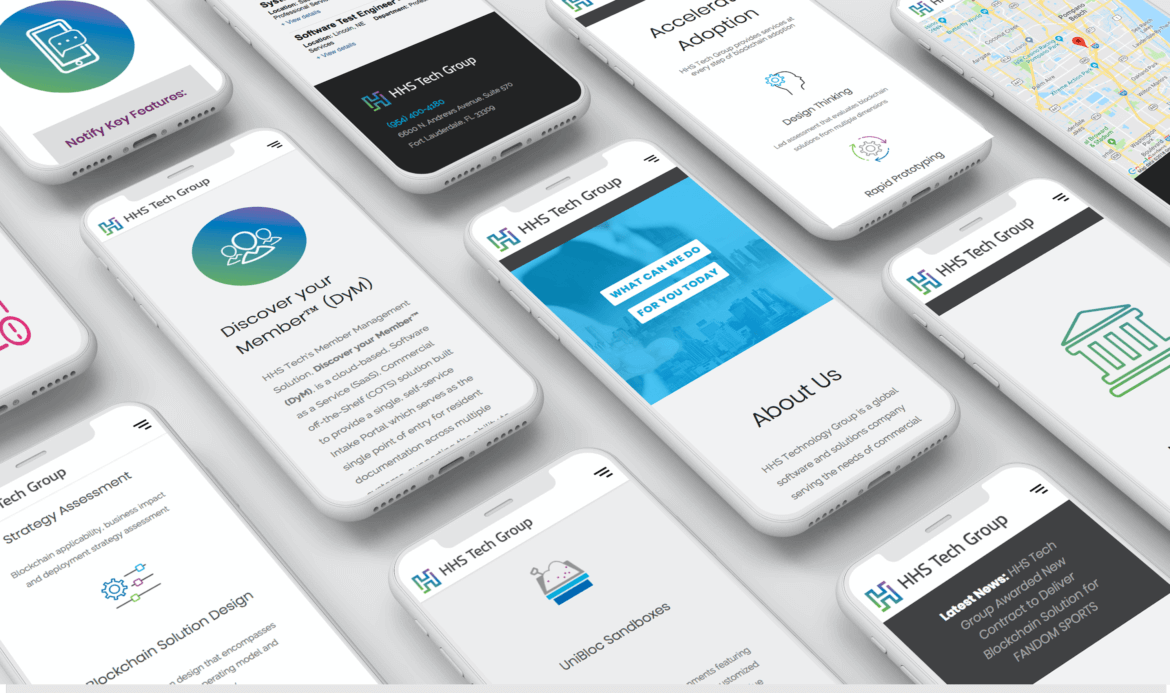HHS Technology Website as shown on multiple mobile devices