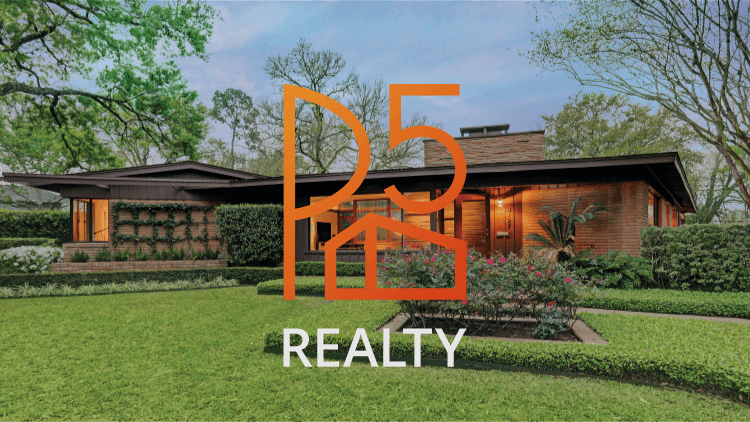 P5 Logo superimposed over a beautifully maintained house and yard