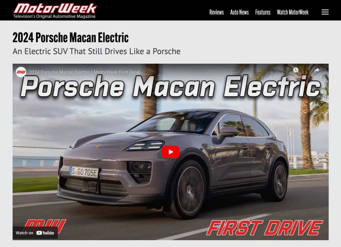 MotorWeek website — header and navigation design