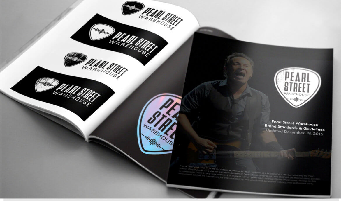 Pearl Street Warehouse visual identity system