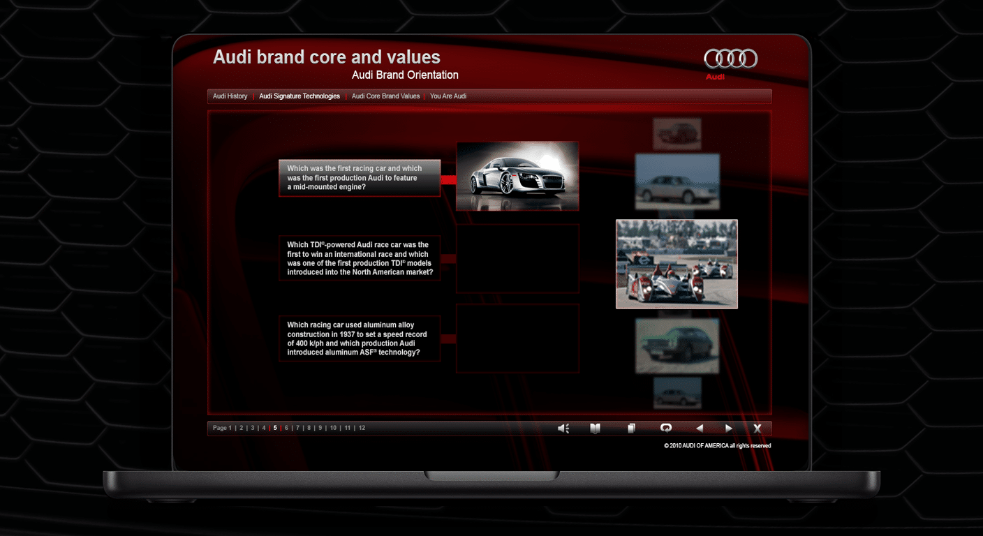 Audi signature technology feature-benefit matching activity