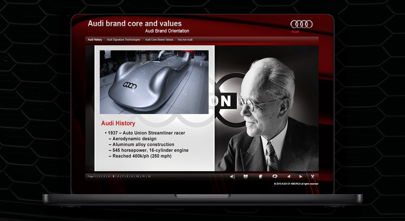 Audi brand history 1937 Auto Union Streamliner module