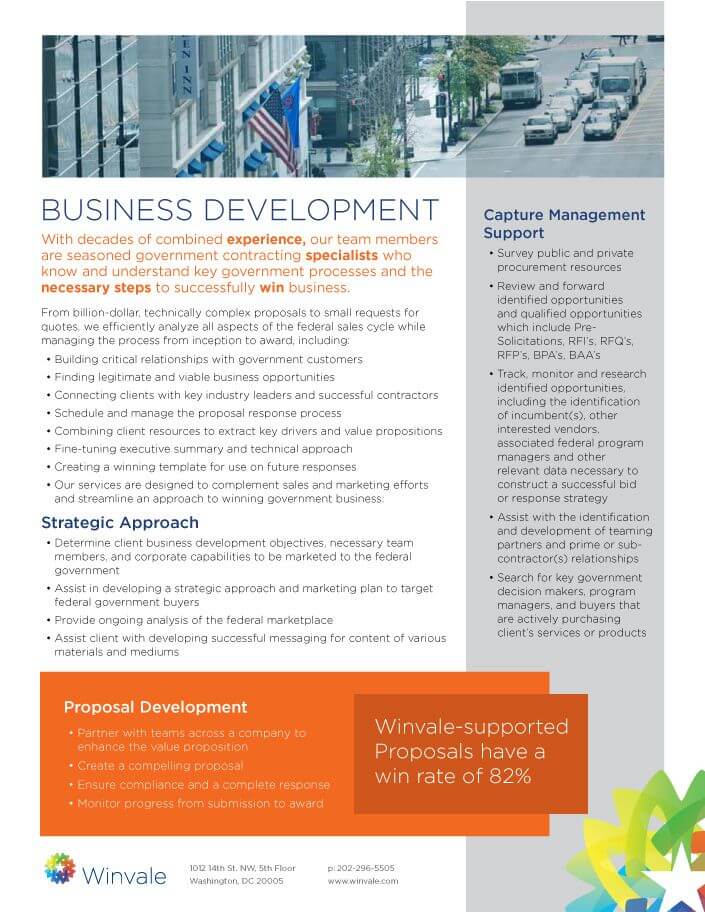Winvale business development sheet